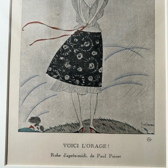 LEPAPE 1920 Gazette du Bon Ton Mode Paul POIRET Robe pochoir Art Déco original - Picture 4 of 10